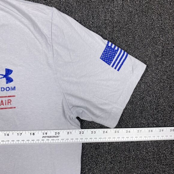 Under Armour T Shirt Mens USA By Air Airforce Military Loose Gray Shirt Size XL - Picture 3 of 6